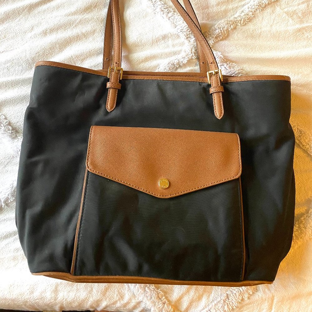 Michael Kors Nylon Leather Jet Set Tote